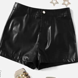 Faux leather shorts
